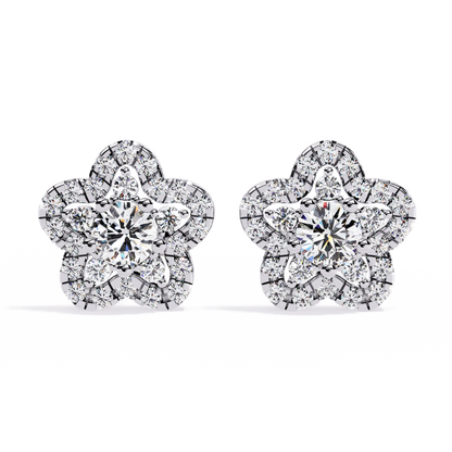 Prong Set Round Cut Daimond Star Shape Minimalist Vintage Push Back Sparkling Classic Daily Wear Dainty Stud Earring