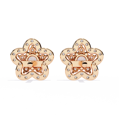 Prong Set Round Cut Daimond Star Shape Minimalist Vintage Push Back Sparkling Classic Daily Wear Dainty Stud Earring