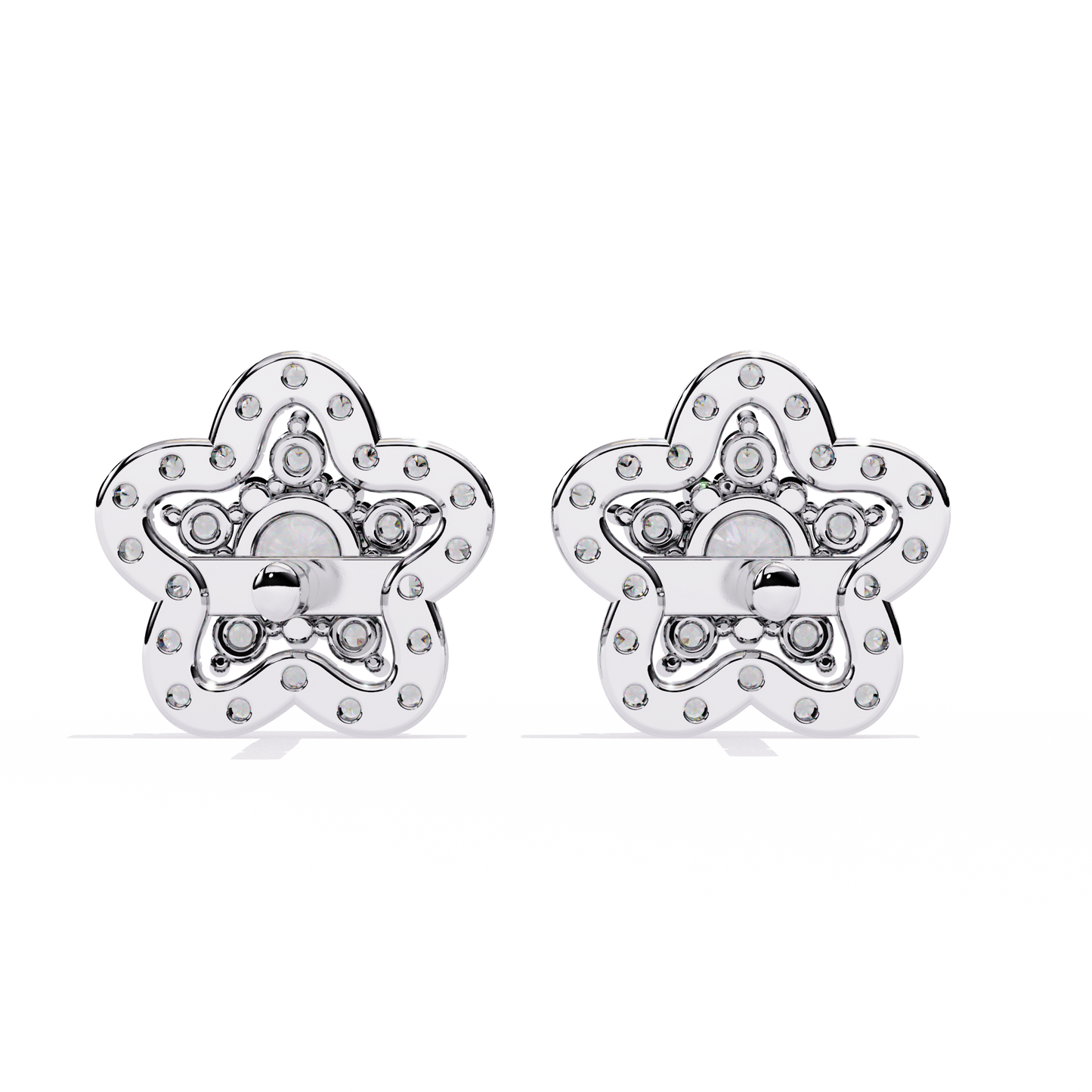 Prong Set Round Cut Daimond Star Shape Minimalist Vintage Push Back Sparkling Classic Daily Wear Dainty Stud Earring