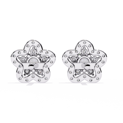 Prong Set Round Cut Daimond Star Shape Minimalist Vintage Push Back Sparkling Classic Daily Wear Dainty Stud Earring