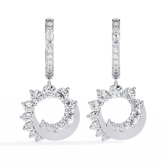 1.00Ct Round Cut Lab Grown Diamond Unique 18k Yellow Gold Dainty Stacking Bridesmaid Hoop Earring For Gift
