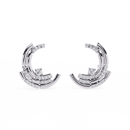 Vintage Round Cut Diamond Antique Cluster Minimalist Push Back Classic Stud Earring For Women's