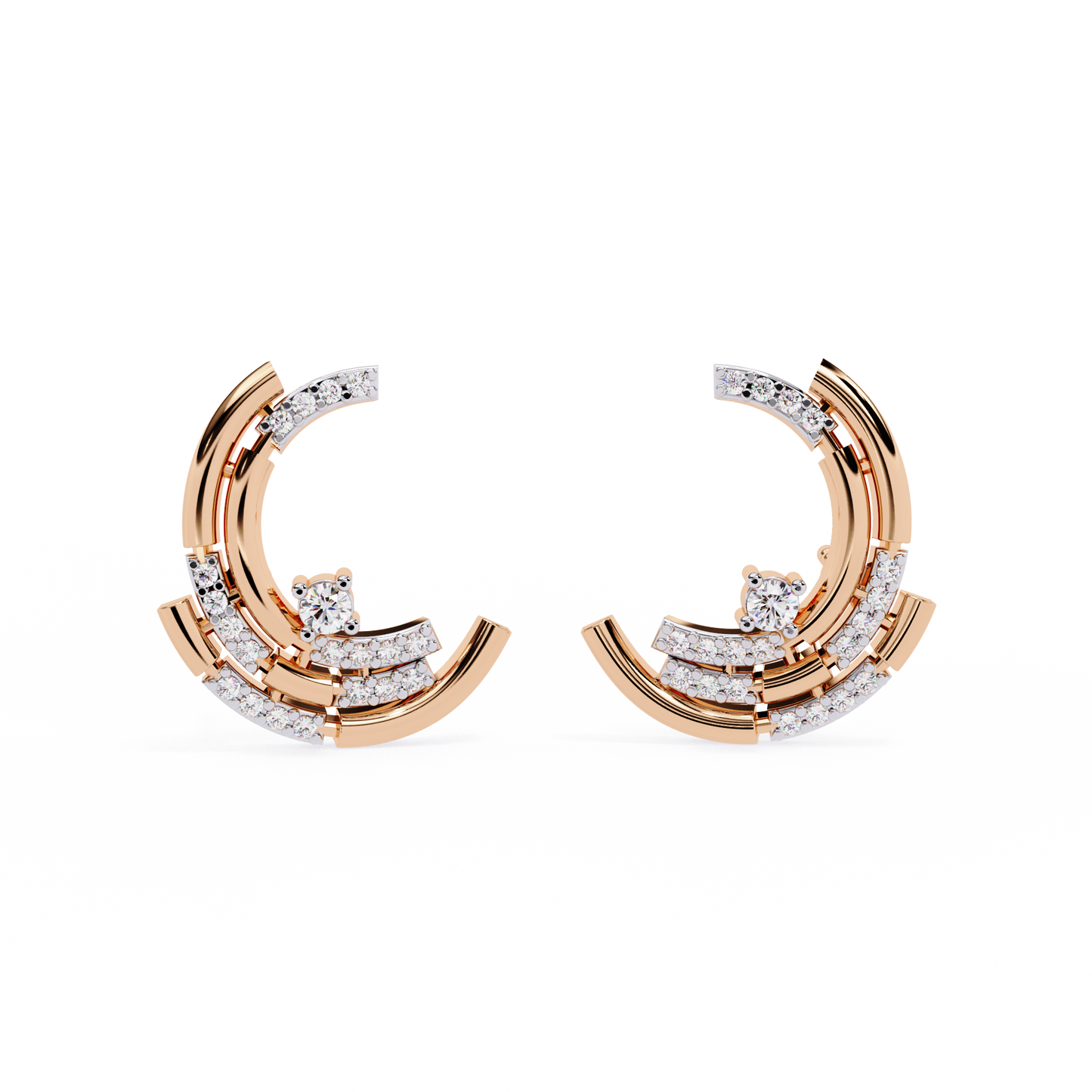 Vintage Round Cut Diamond Antique Cluster Minimalist Push Back Classic Stud Earring For Women's