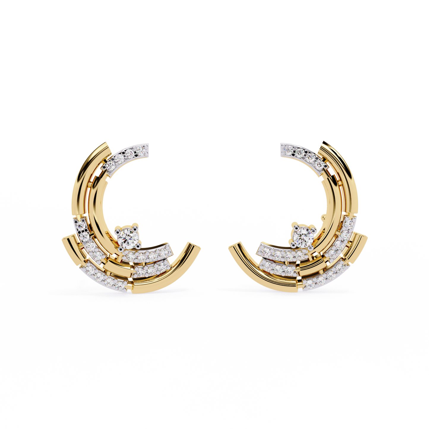 Vintage Round Cut Diamond Antique Cluster Minimalist Push Back Classic Stud Earring For Women's