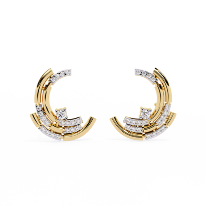 Vintage Round Cut Diamond Antique Cluster Minimalist Push Back Classic Stud Earring For Women's