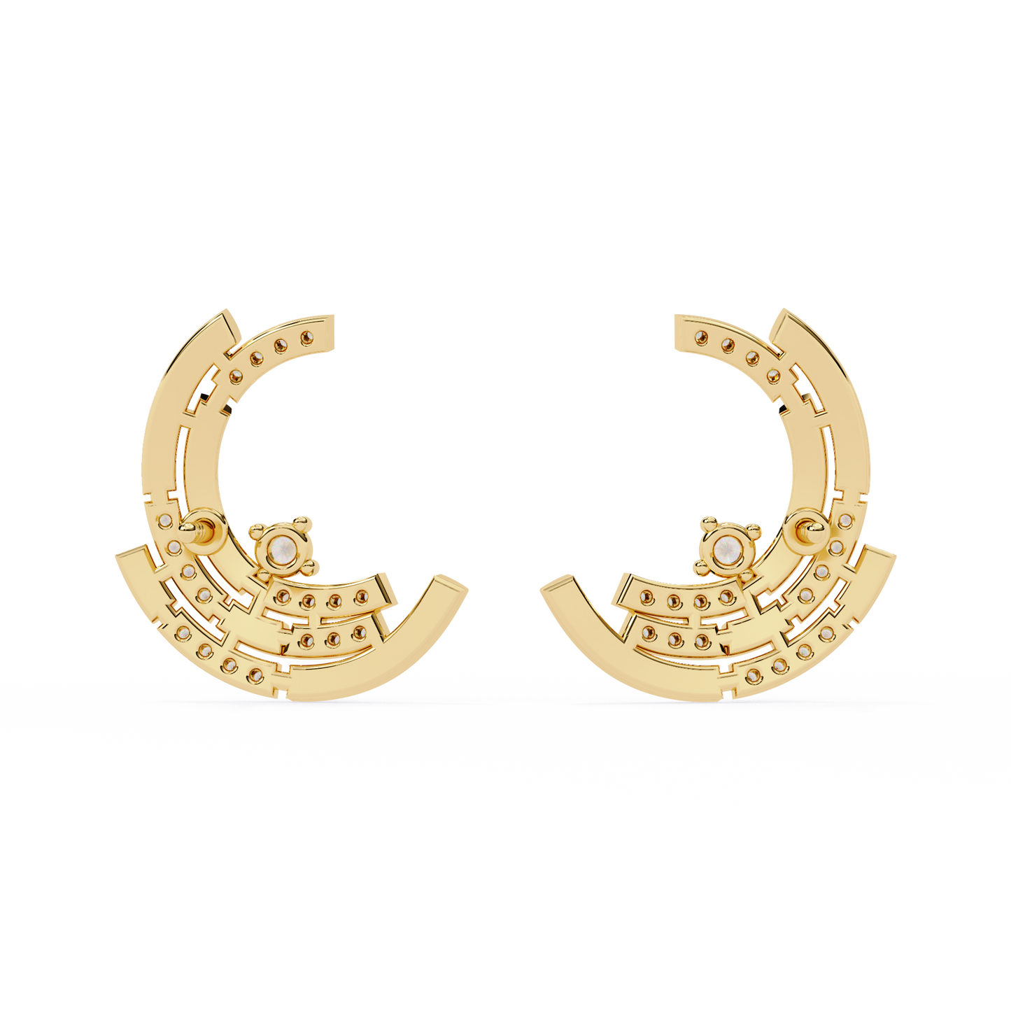 Vintage Round Cut Diamond Antique Cluster Minimalist Push Back Classic Stud Earring For Women's