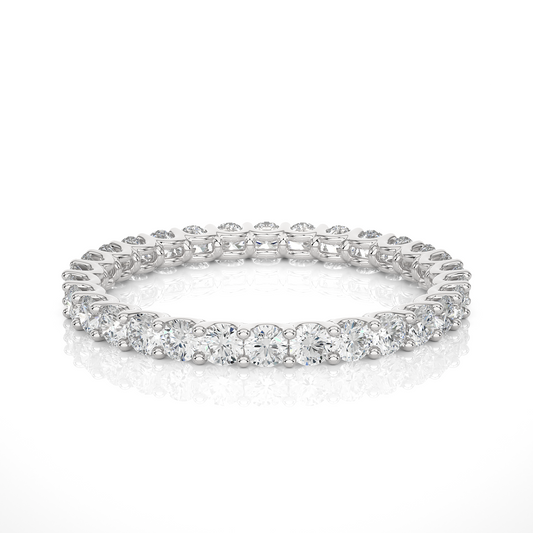 Full Eternity Wedding Band, Yellow Gold Stackable Bridal Matching Band For Her