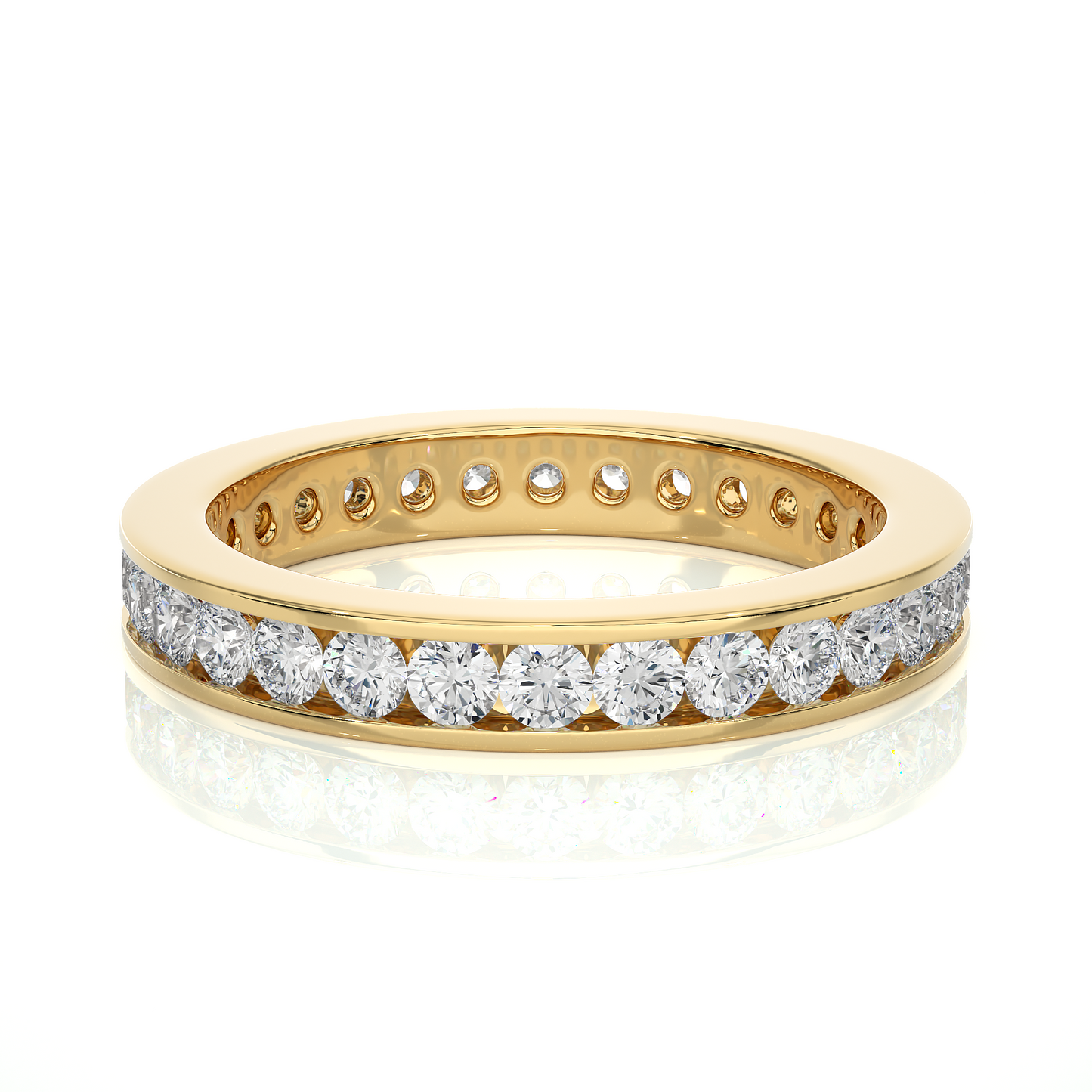 Round 1.20 Ct Lab Grown Diamond Channel Set Full Eternity Band  Stunning and Symbolic Anniversary Jewelry for Her