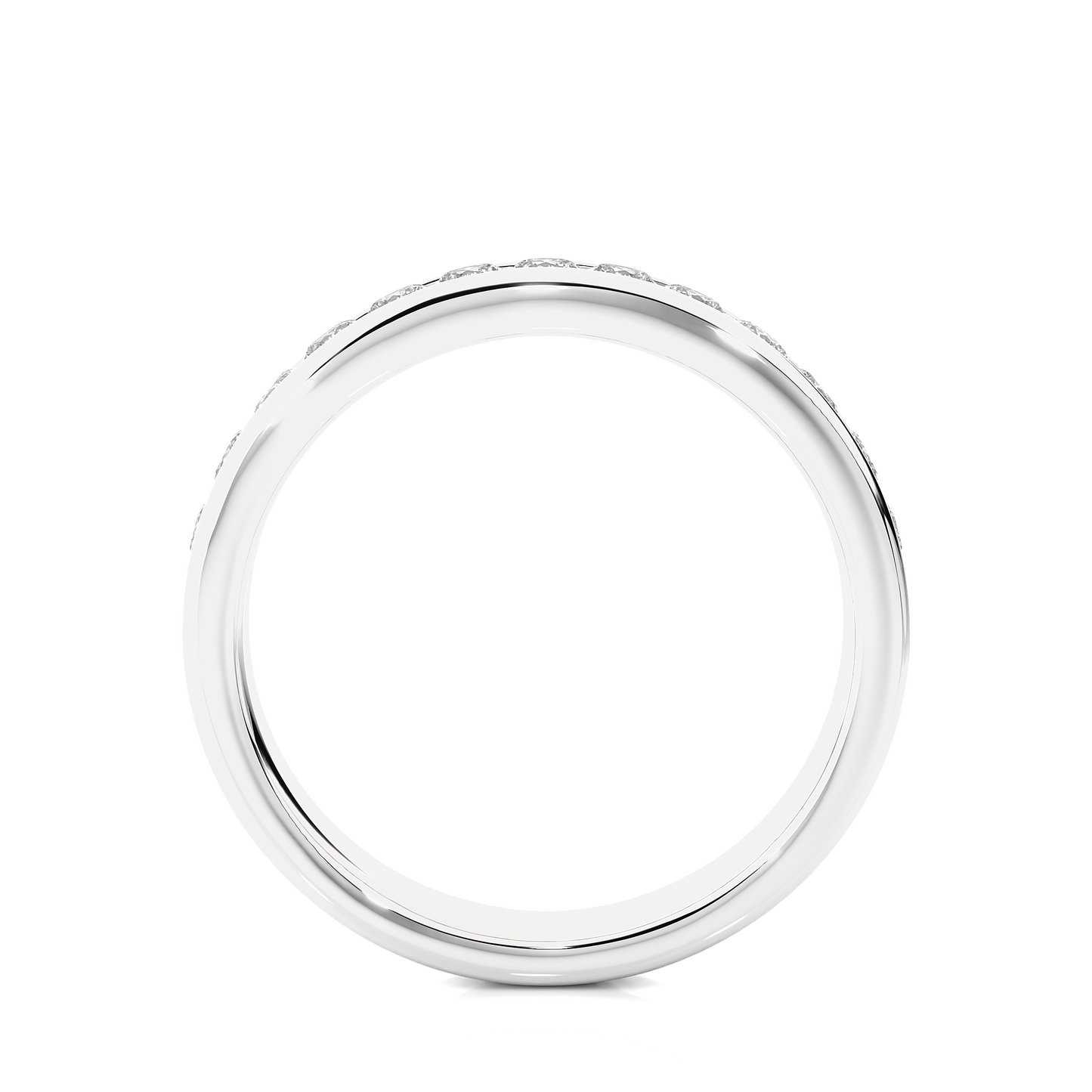 Eco-Friendly Round Diamond Channel Set Wedding Band Lab-Grown Sparkle Band For Wife - HIGHCARAT DIAMONDS