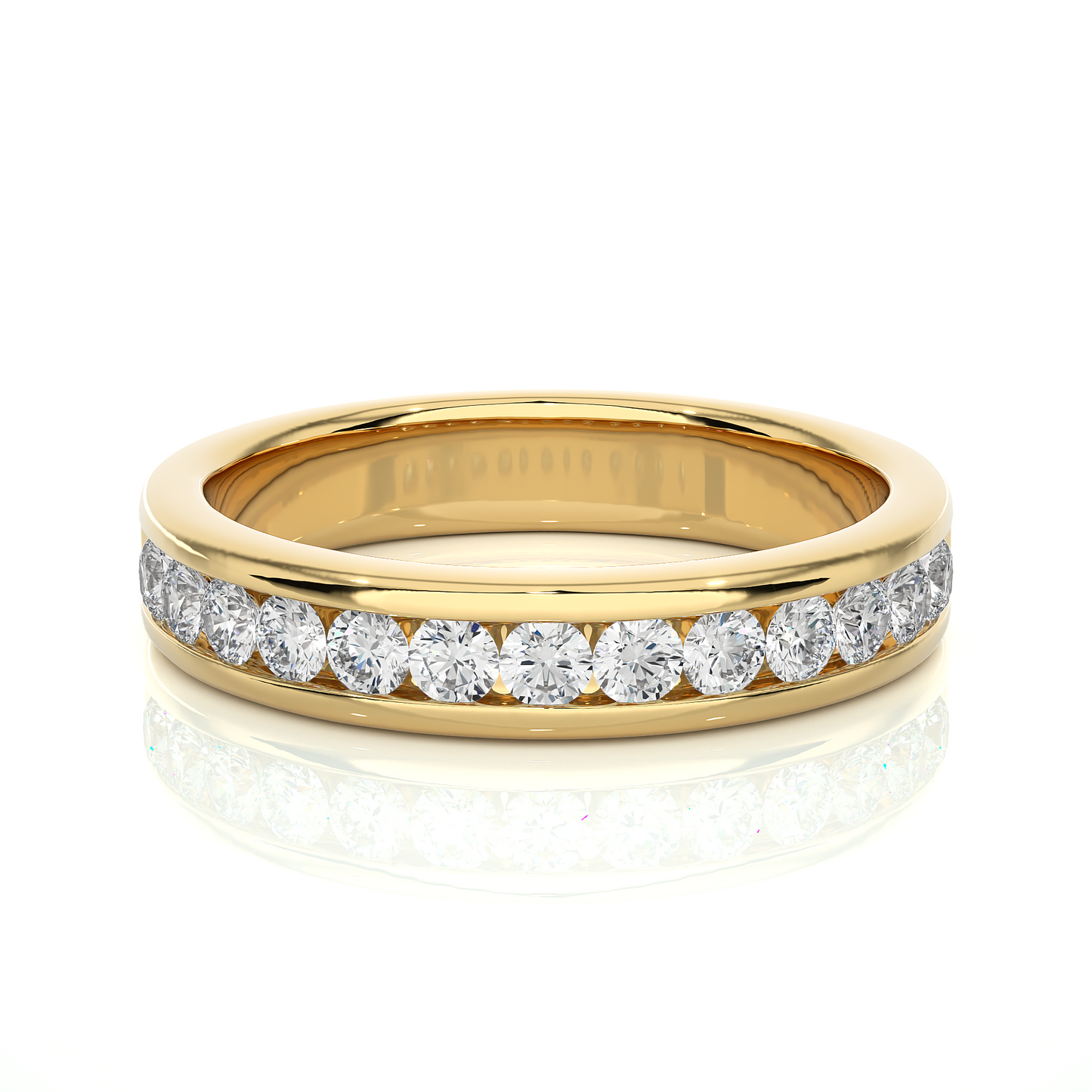 Eco-Friendly Round Diamond Channel Set Wedding Band Lab-Grown Sparkle Band For Wife - HIGHCARAT DIAMONDS
