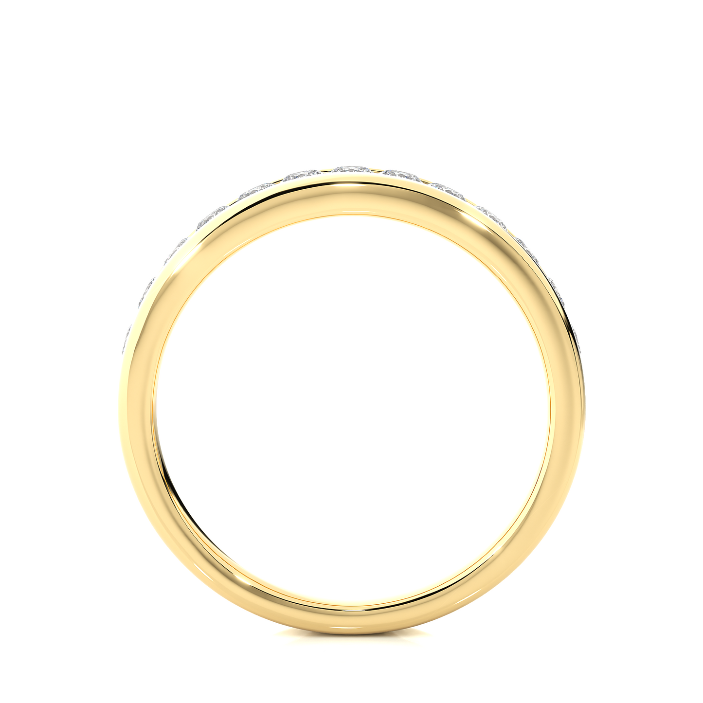 Eco-Friendly Round Diamond Channel Set Wedding Band Lab-Grown Sparkle Band For Wife - HIGHCARAT DIAMONDS