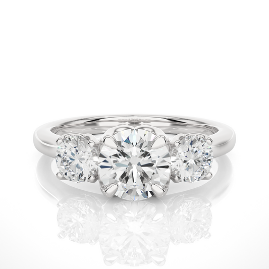 Eco Friendly Round Lab Diamond  Five Stone Ring 14K Solid Yellow Gold Ready To Ship - HIGHCARAT DIAMONDS