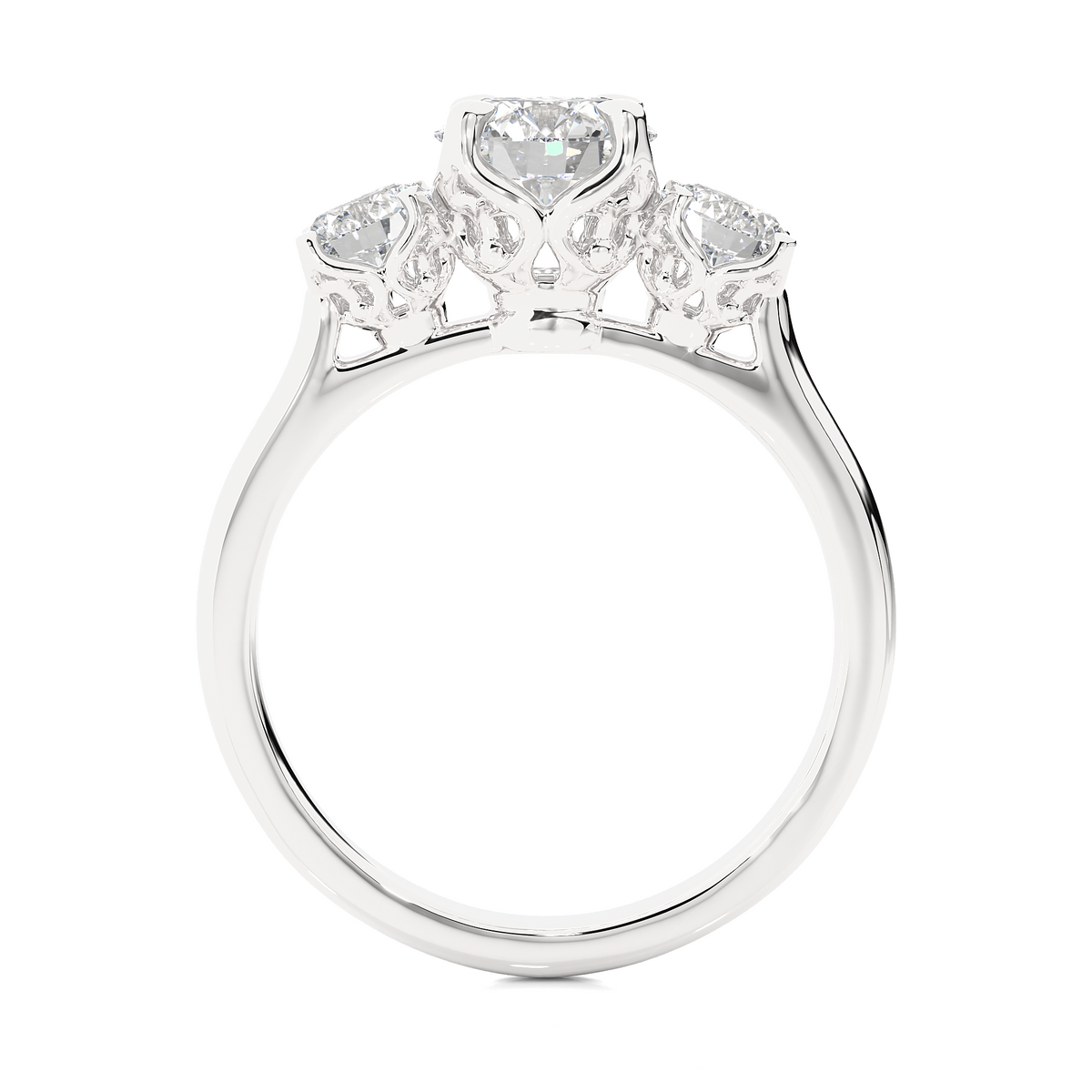Eco Friendly Round Lab Diamond  Five Stone Ring 14K Solid Yellow Gold Ready To Ship - HIGHCARAT DIAMONDS