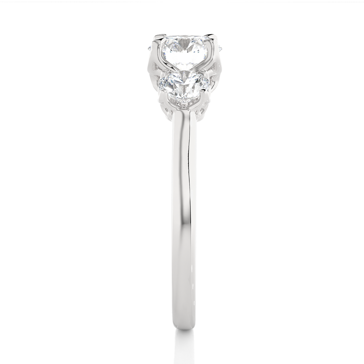 Eco Friendly Round Lab Diamond  Five Stone Ring 14K Solid Yellow Gold Ready To Ship - HIGHCARAT DIAMONDS