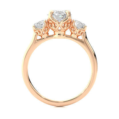 Eco Friendly Round Lab Diamond  Five Stone Ring 14K Solid Yellow Gold Ready To Ship - HIGHCARAT DIAMONDS