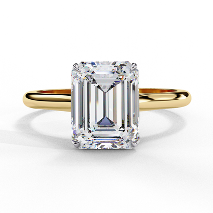 Elegance New Style Emerald Cut Lab Diamond Shinning Solitaire Diamond Ring For Daily Wear