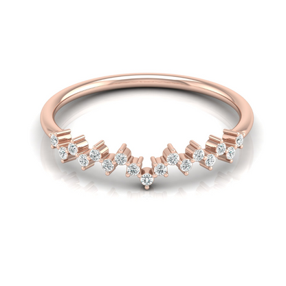 Elegant 0.15 CT Round Diamond Half Eternity Band Ring In Graceful Curves - HIGHCARAT DIAMONDS