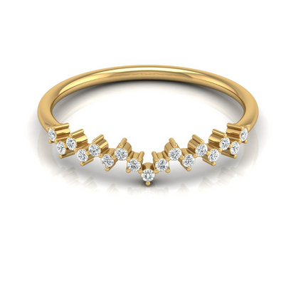 Elegant 0.15 CT Round Diamond Half Eternity Band Ring In Graceful Curves - HIGHCARAT DIAMONDS