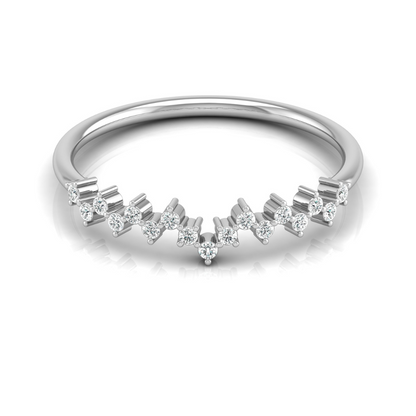 Elegant 0.15 CT Round Diamond Half Eternity Band Ring In Graceful Curves - HIGHCARAT DIAMONDS