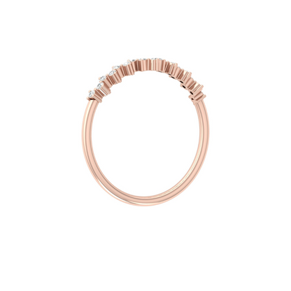 Elegant 0.15 CT Round Diamond Half Eternity Band Ring In Graceful Curves - HIGHCARAT DIAMONDS