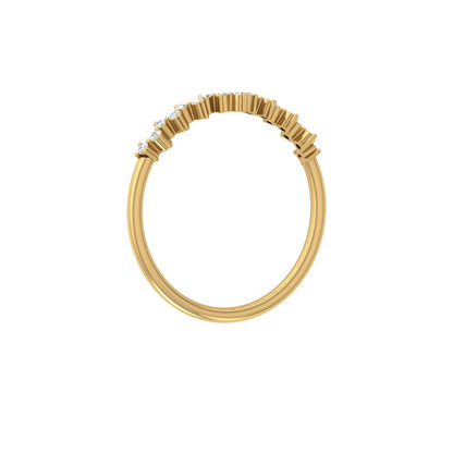Elegant 0.15 CT Round Diamond Half Eternity Band Ring In Graceful Curves - HIGHCARAT DIAMONDS
