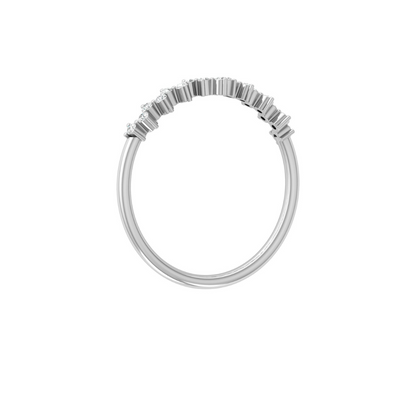 Elegant 0.15 CT Round Diamond Half Eternity Band Ring In Graceful Curves - HIGHCARAT DIAMONDS