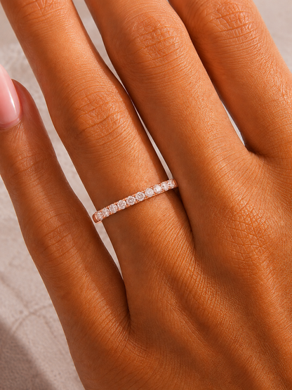 Elegant 0.47 CT Women's Round Diamond Eternity Band Sparkling Circle of Beauty - HIGHCARAT DIAMONDS
