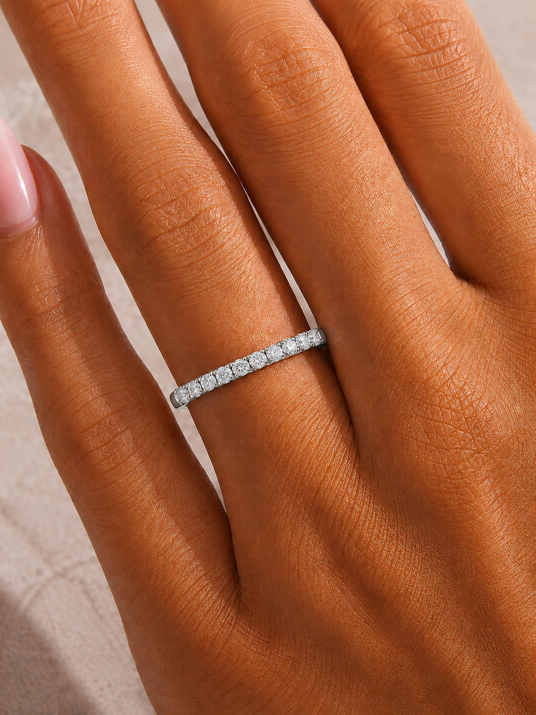 Elegant 0.47 CT Women's Round Diamond Eternity Band Sparkling Circle of Beauty - HIGHCARAT DIAMONDS