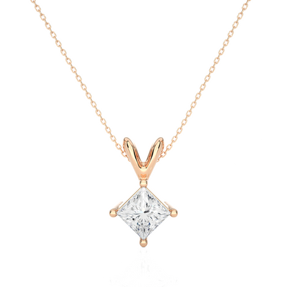 Elegant 0.50 Carat Diamond Solitiare Pendant Necklace Minimalist Gold Jewelry for Her