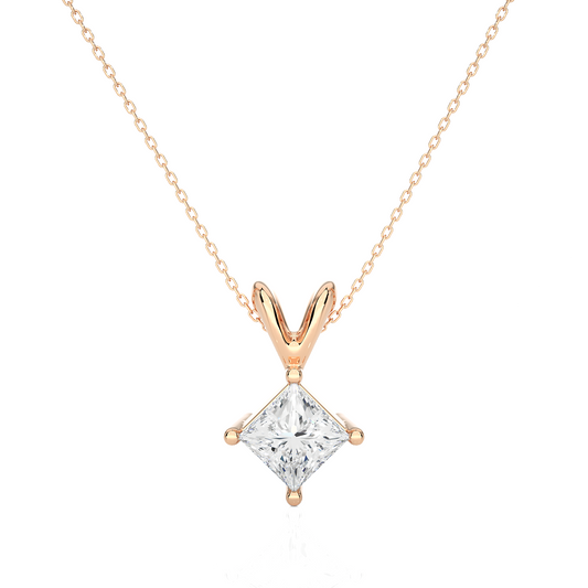 Elegant 0.50 Carat Diamond Solitiare Pendant Necklace Minimalist Gold Jewelry for Her - HIGHCARAT DIAMONDS