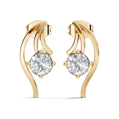 Elegant 0.60 Ct Lab-Grown Sparkling Round Diamond Studs In 14K White Gold Setting