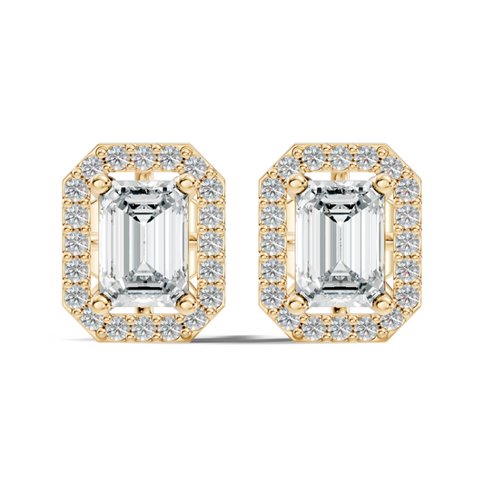 Elegant 1.12 Ct Emerald Lab-Grown Diamond Stud Earrings Colorless Sparkle For Her