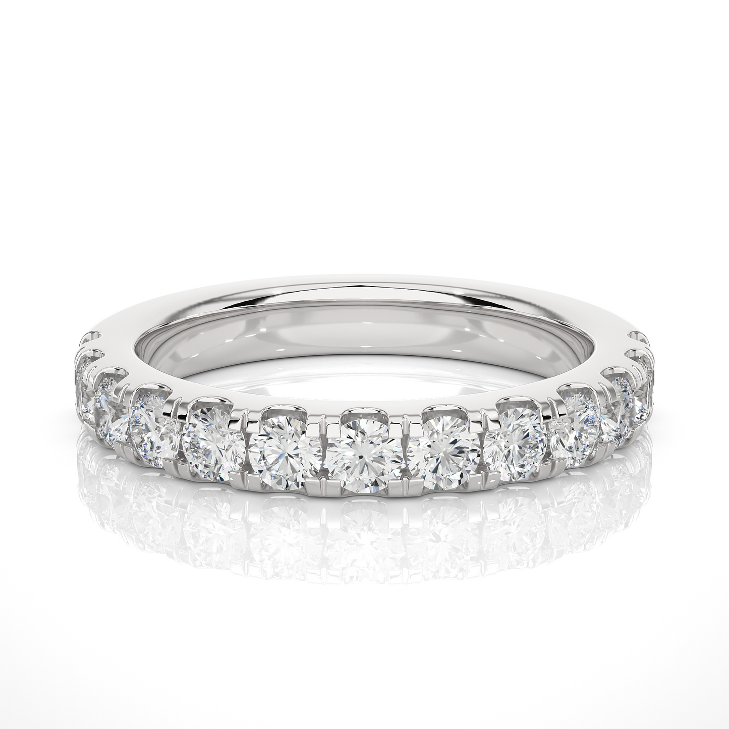 Elegant 14K Solid Gold Round Eternity Band With Sparkling Timeless Labgrown Diamond - HIGHCARAT DIAMONDS