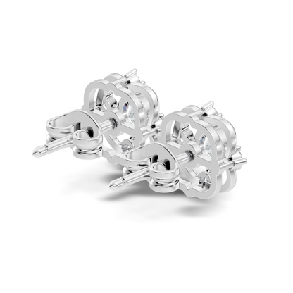 Elegant 14K Yellow Gold Round Cut Labgrown Diamond Stud Earrings For Weddings