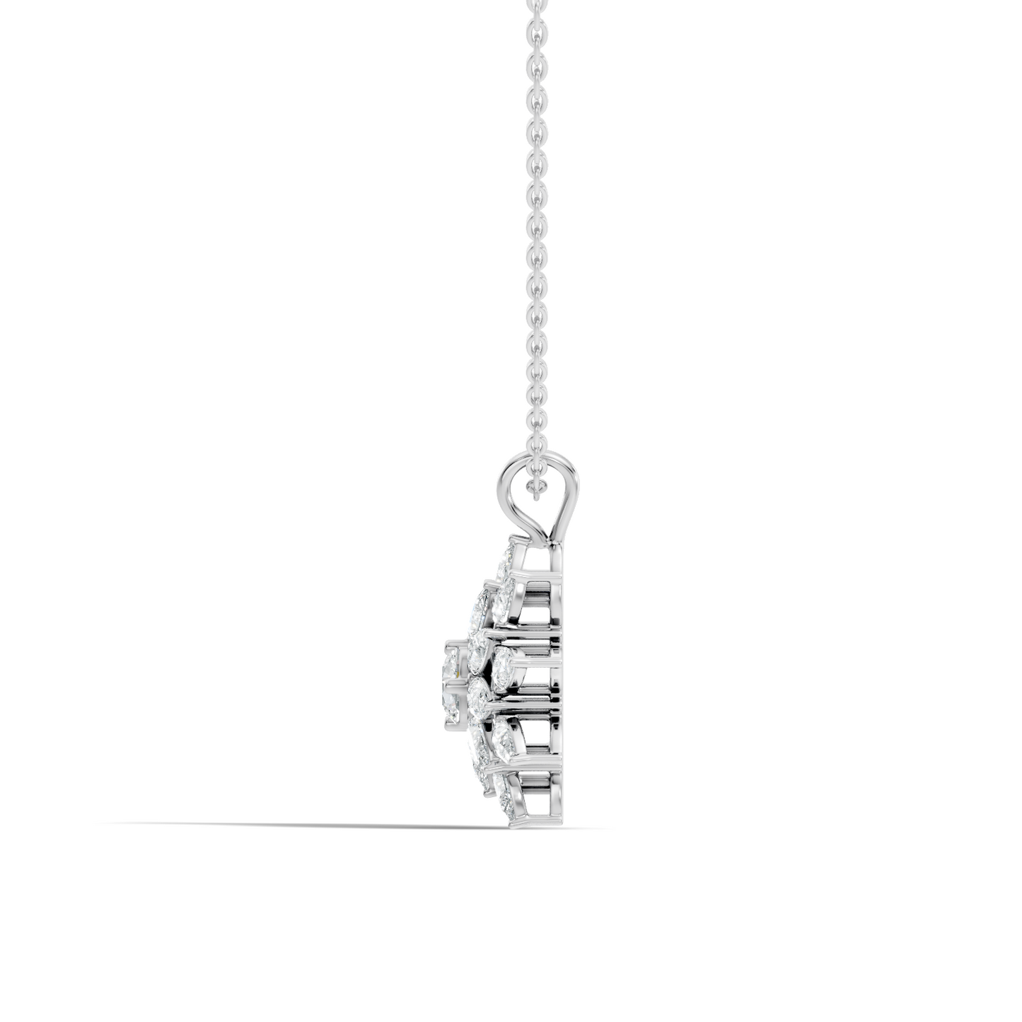 Elegant 3.67 CT Lab Diamond Pendant Necklace Pear Cut Colorless Vintage Gift for Her