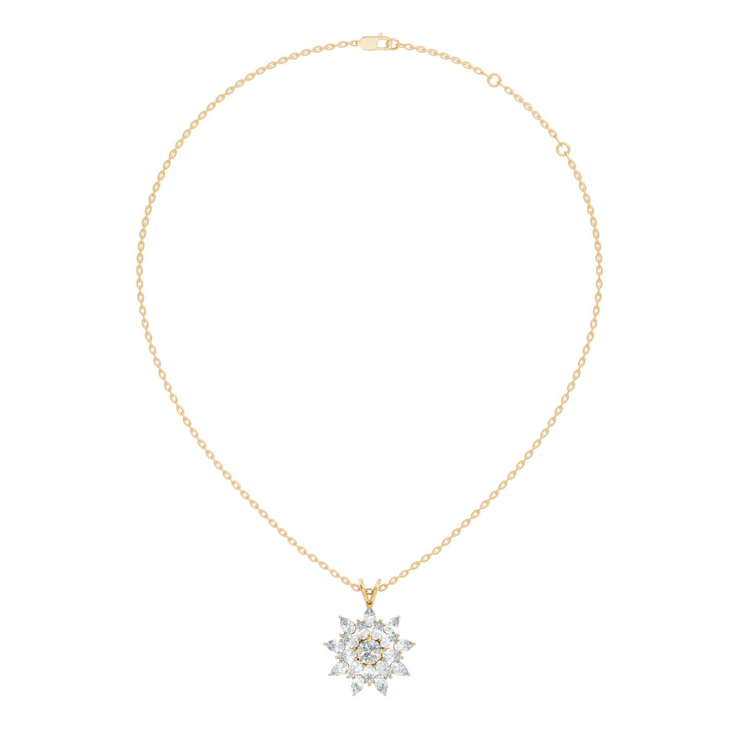 Elegant 3.67 CT Lab Diamond Pendant Necklace Pear Cut Colorless Vintage Gift for Her