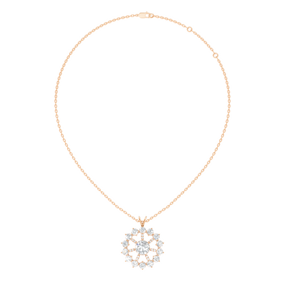 Elegant 3.75 Ct Round Cut Lab Grown Diamond Necklace in Solid White Gold