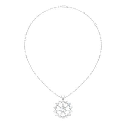 Elegant 3.75 Ct Round Cut Lab Grown Diamond Necklace in Solid White Gold