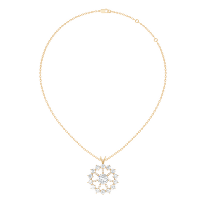 Elegant 3.75 Ct Round Cut Lab Grown Diamond Necklace in Solid White Gold