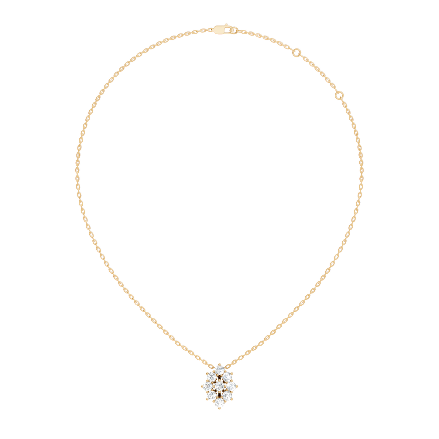 Elegant Handmade Diamond Pendant in 14K White Gold Minimalist Round Cut Jewelry