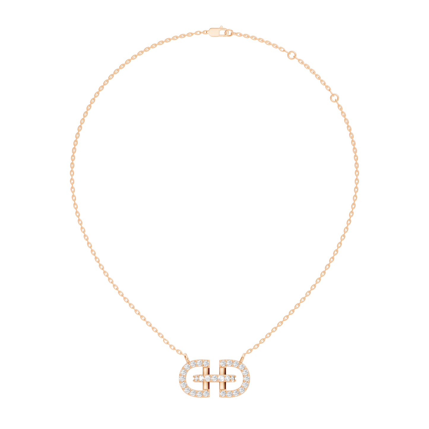 Elegant Interlocking Round Diamond Pendant in 14K Yellow Gold Stylish Jewelry