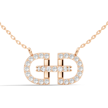 Elegant Interlocking Round Diamond Pendant in 14K Yellow Gold Stylish Jewelry
