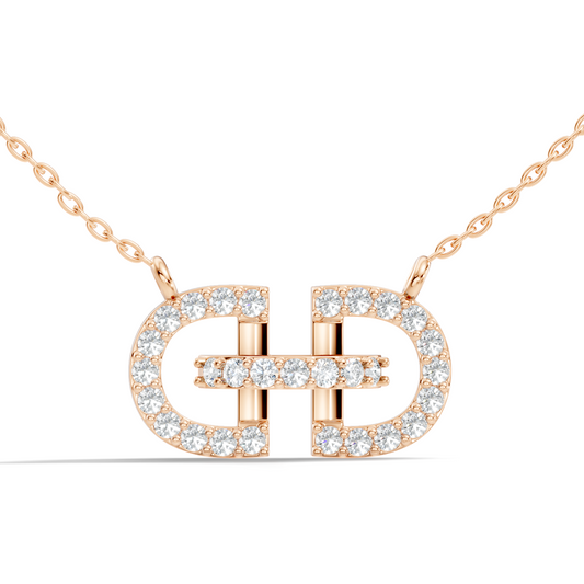 Elegant Interlocking Round Diamond Pendant in 14K Yellow Gold Stylish Jewelry