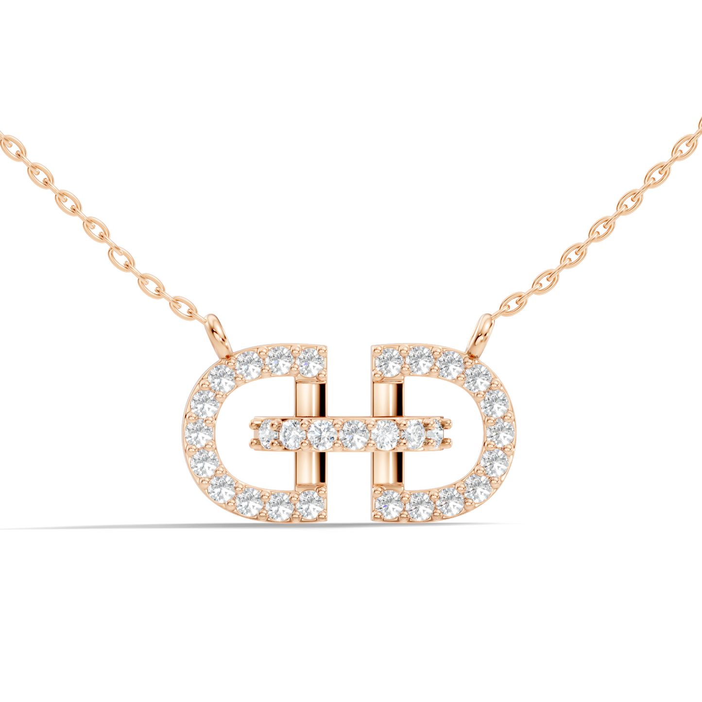 Elegant Interlocking Round Diamond Pendant in 14K Yellow Gold Stylish Jewelry