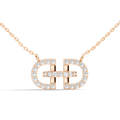 Elegant Interlocking Round Diamond Pendant in 14K Yellow Gold Stylish Jewelry