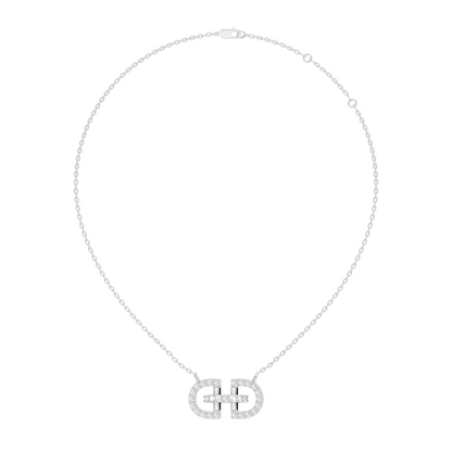 Elegant Interlocking Round Diamond Pendant in 14K Yellow Gold Stylish Jewelry