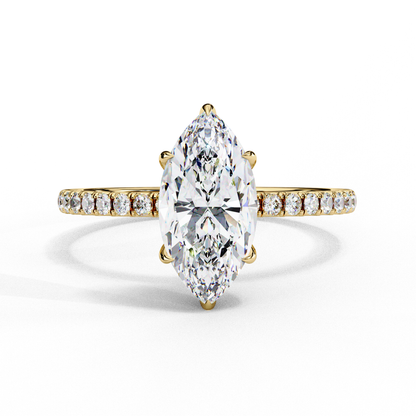 Elegant Marquise Cut 1.72 Ct Lab Grown Diamond Ring for Women with Side Small Loose Diamonds  Perfect for Daily Wear