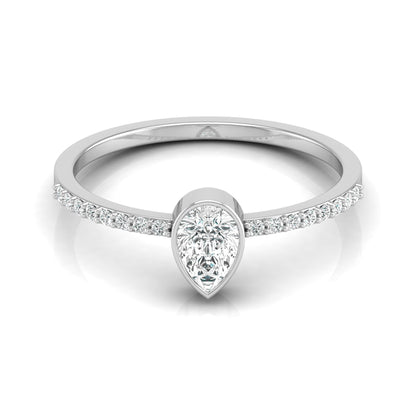 Elegant Pear And Round Diamond Band Ring With Side Stones Ring For Her