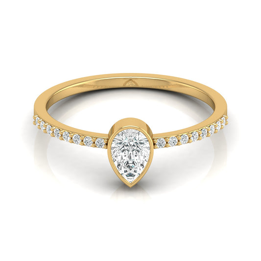 Elegant Pear And Round Diamond Band Ring With Side Stones Ring For Her - HIGHCARAT DIAMONDS