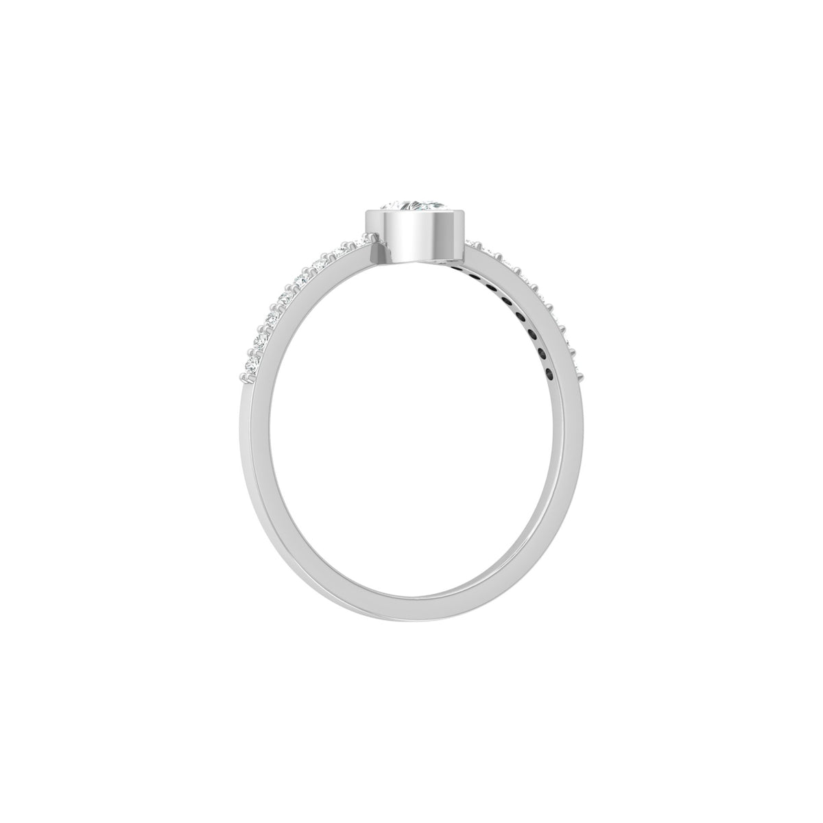 Elegant Pear And Round Diamond Band Ring With Side Stones Ring For Her - HIGHCARAT DIAMONDS